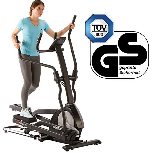 MAXXUS Crosstrainer CX 4.3f - Klappbar, TÜV, 24 kg Schwungmasse, 16 Widerstandsstufen, 12 Programme, Magnetbremse, 135 kg, LCD-Display, App, Tablet-Halterung - Ellipsentrainer für Zuhause, Heimtrainer